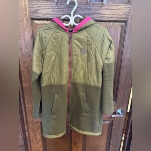 Burton Olive and Pink Kids Puffer Jacket